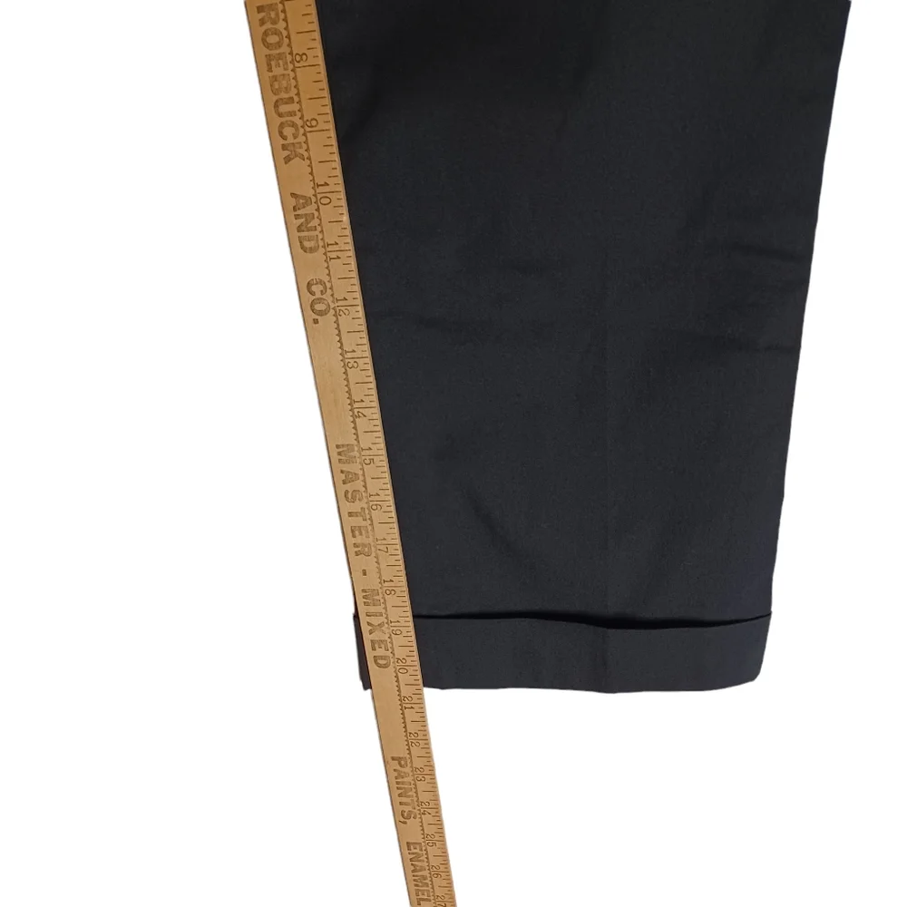 APOSTROPHE PETITE Black Zipper Hook Clasp Folded Cuff Trouser Pants 4P